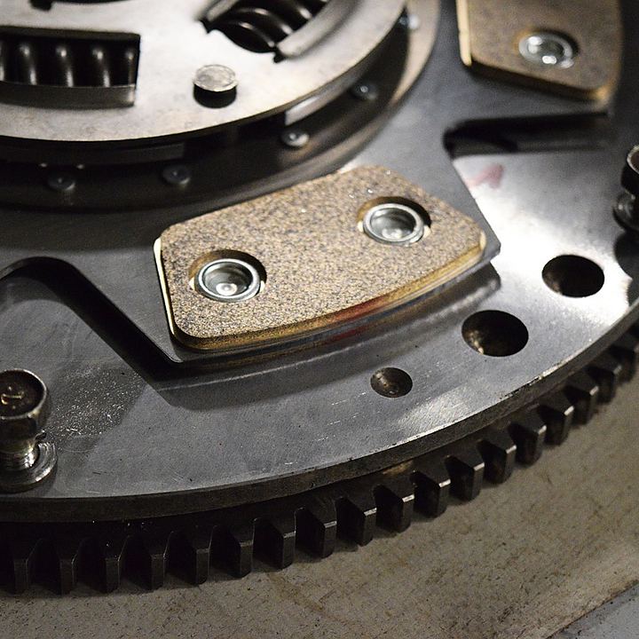 Clutch components ready for inspection